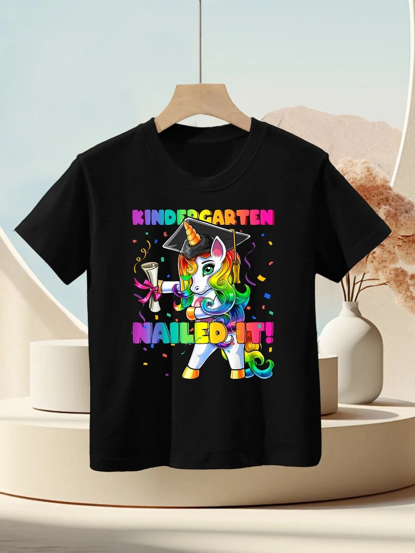 Flossing Unicorn Kindergarten Graduation Cap Gift for Girls Kids T-Shirt
