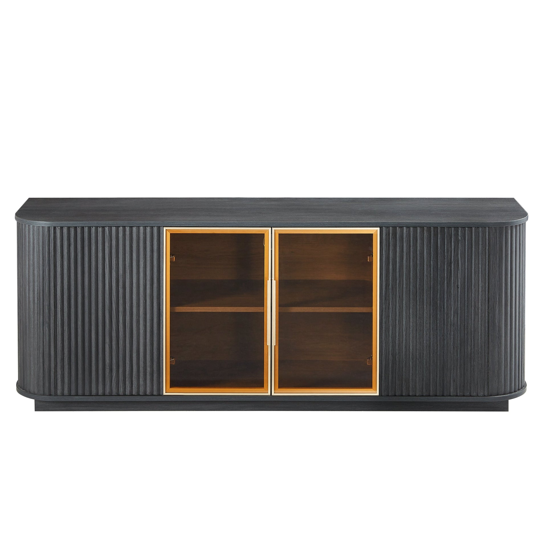 Ripple Modern TV Console – Soft Curves, Natural Wood Look