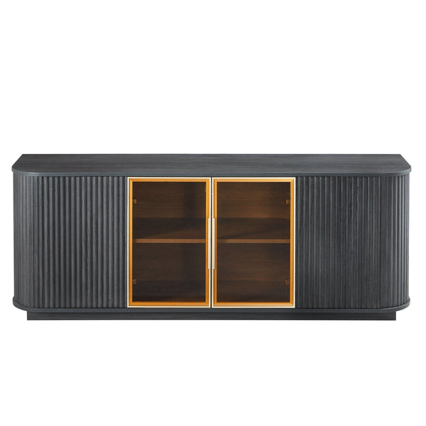 Ripple Modern TV Console – Soft Curves, Natural Wood Look