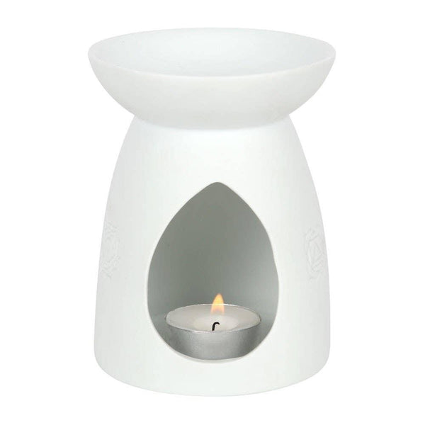 White Ceramic Seven Chakra Tealight Wax Warmer