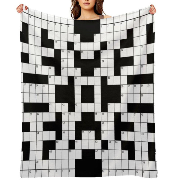 Cool Crossword Pattern Throw Blanket