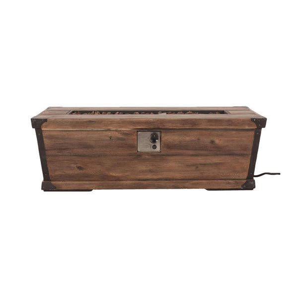 56-Inch Outdoor 50K BTU Wood Pattern Rectangle Gas Burning Fire Pit (SAK43681)