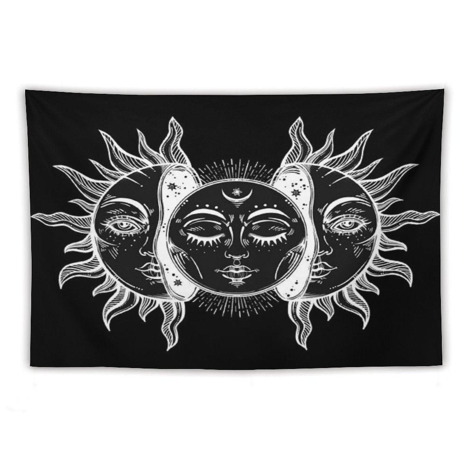 Vintage Sun And Moon Solar Eclipse Tapestry
