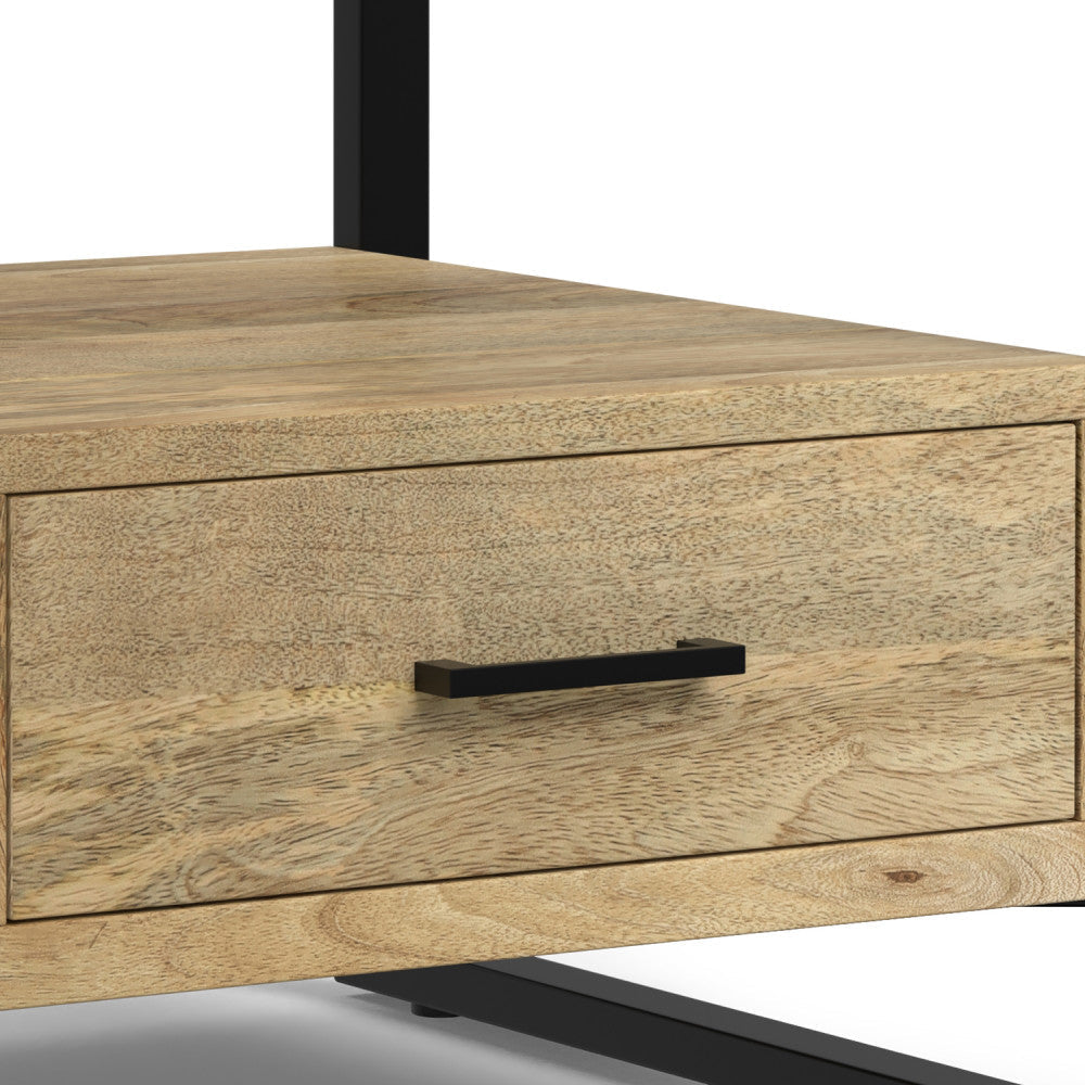 Riverside Solid Mango Wood Bedside Table in Refined