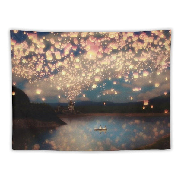 Wish Lanterns for Love Tapestry