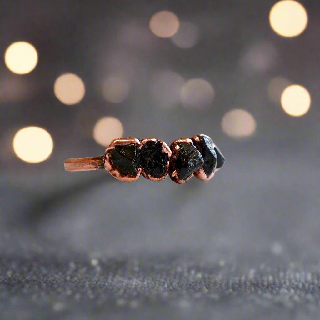 Copper Black Tourmaline Ring Grounding Embrace| By Blackbird & Sage