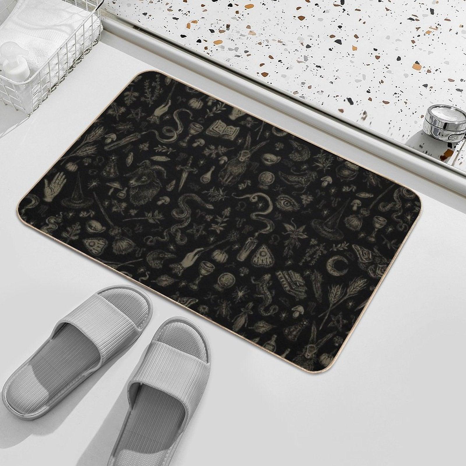 Just Witch Things (black And Beige) Bath Mat