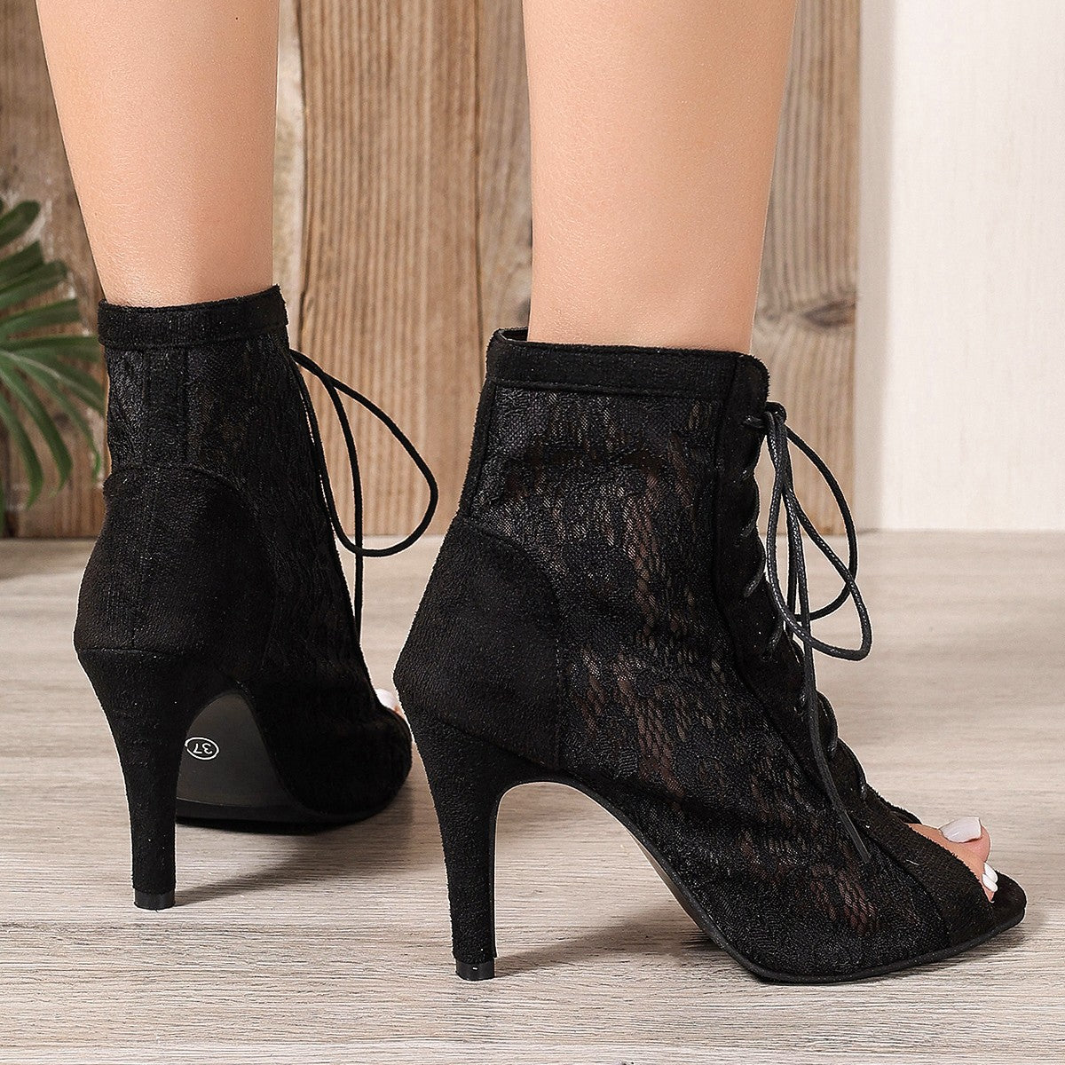 Sandals hollowed out shoes front strap with fish mouth ultra-high slim heel high-heeled cool boots