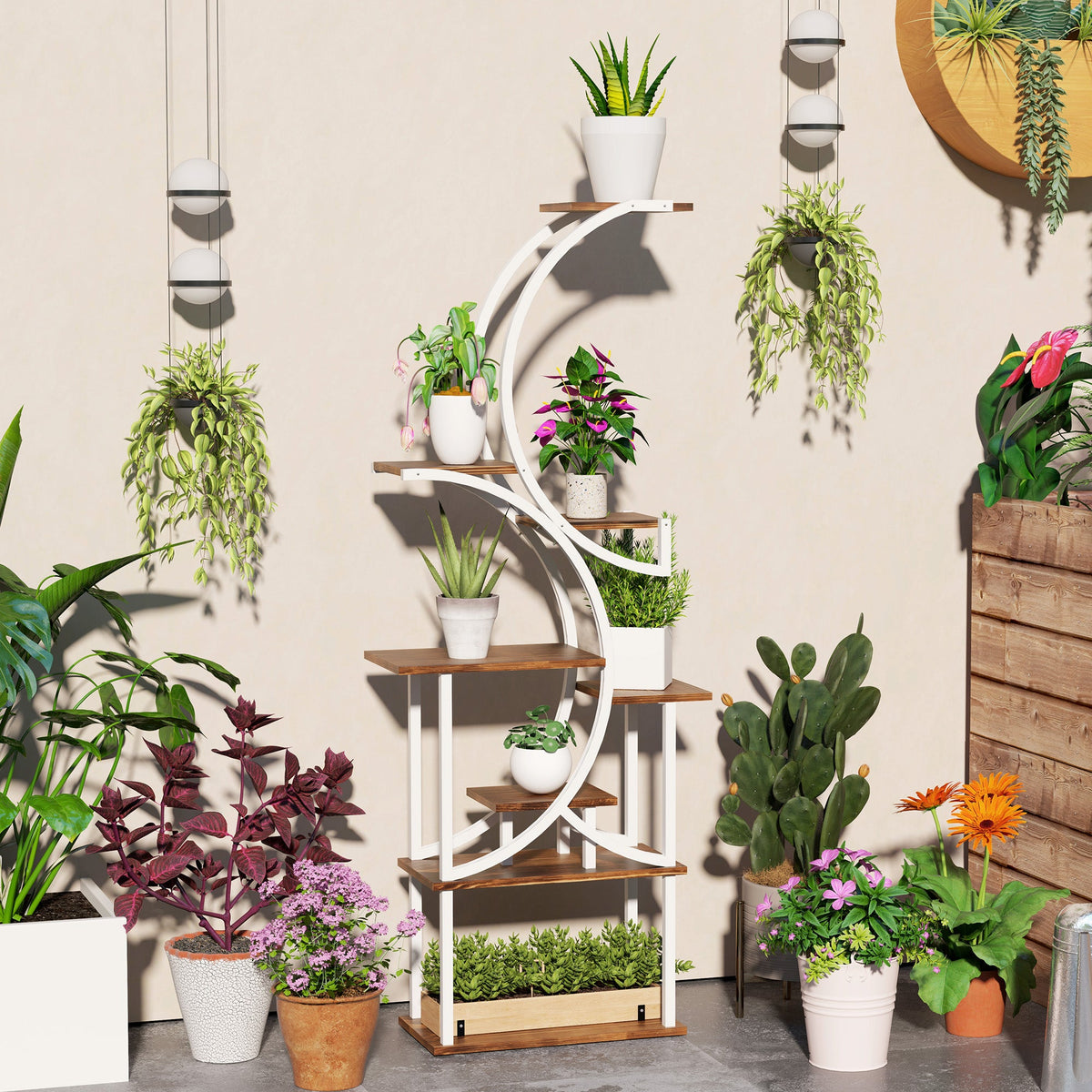 Outsunny 8 Tier Plant Stand Indoor, 62