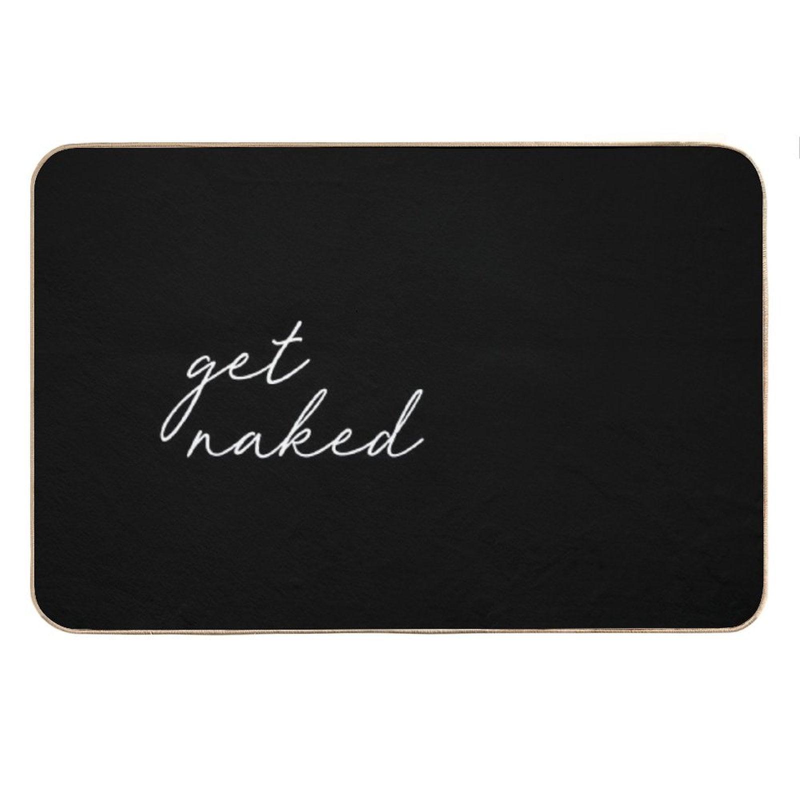 Get Naked, Black And White Bath Mat