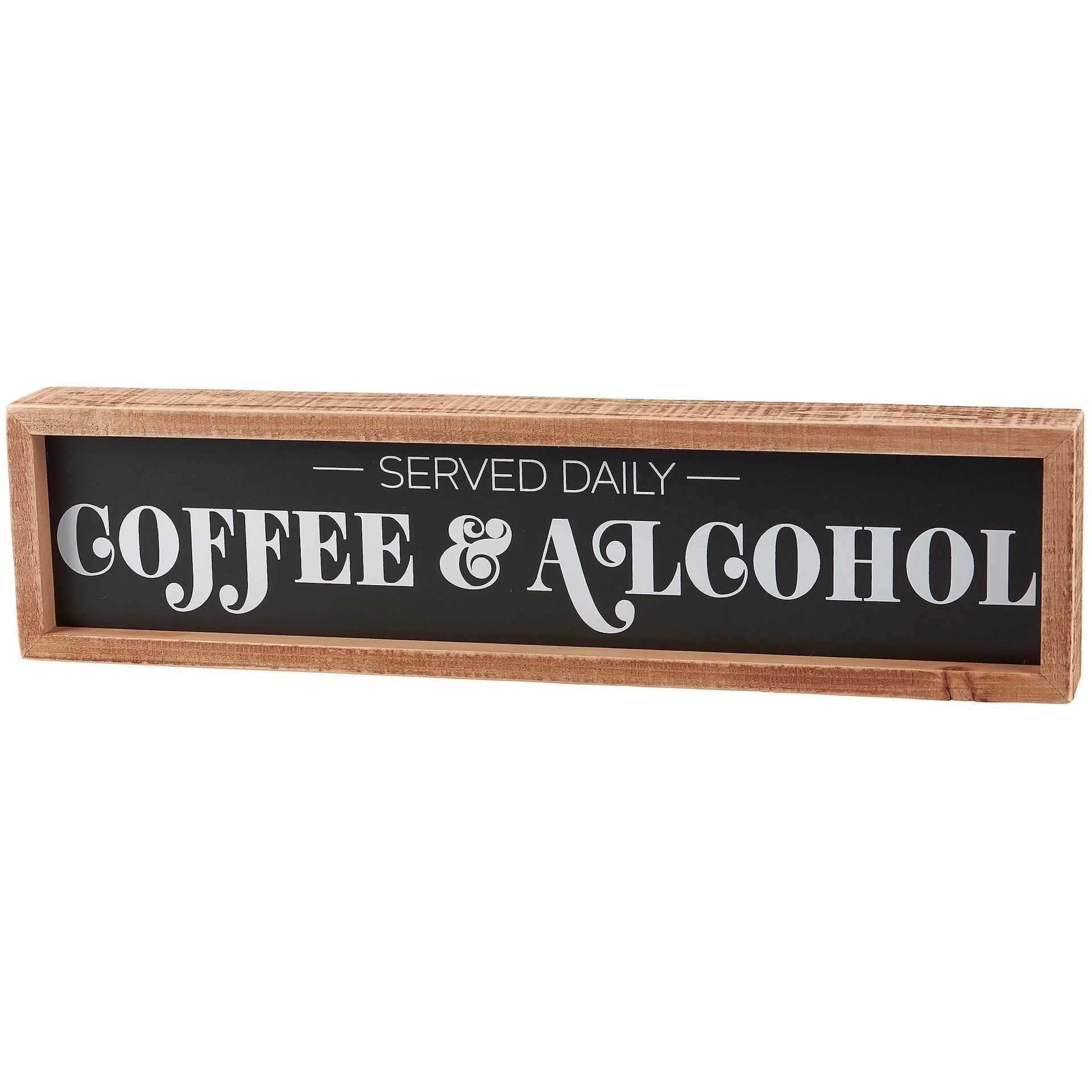 Coffee Box Sign - Served Daily Wood Frame Chalkboard Coffee Wall Art Decor