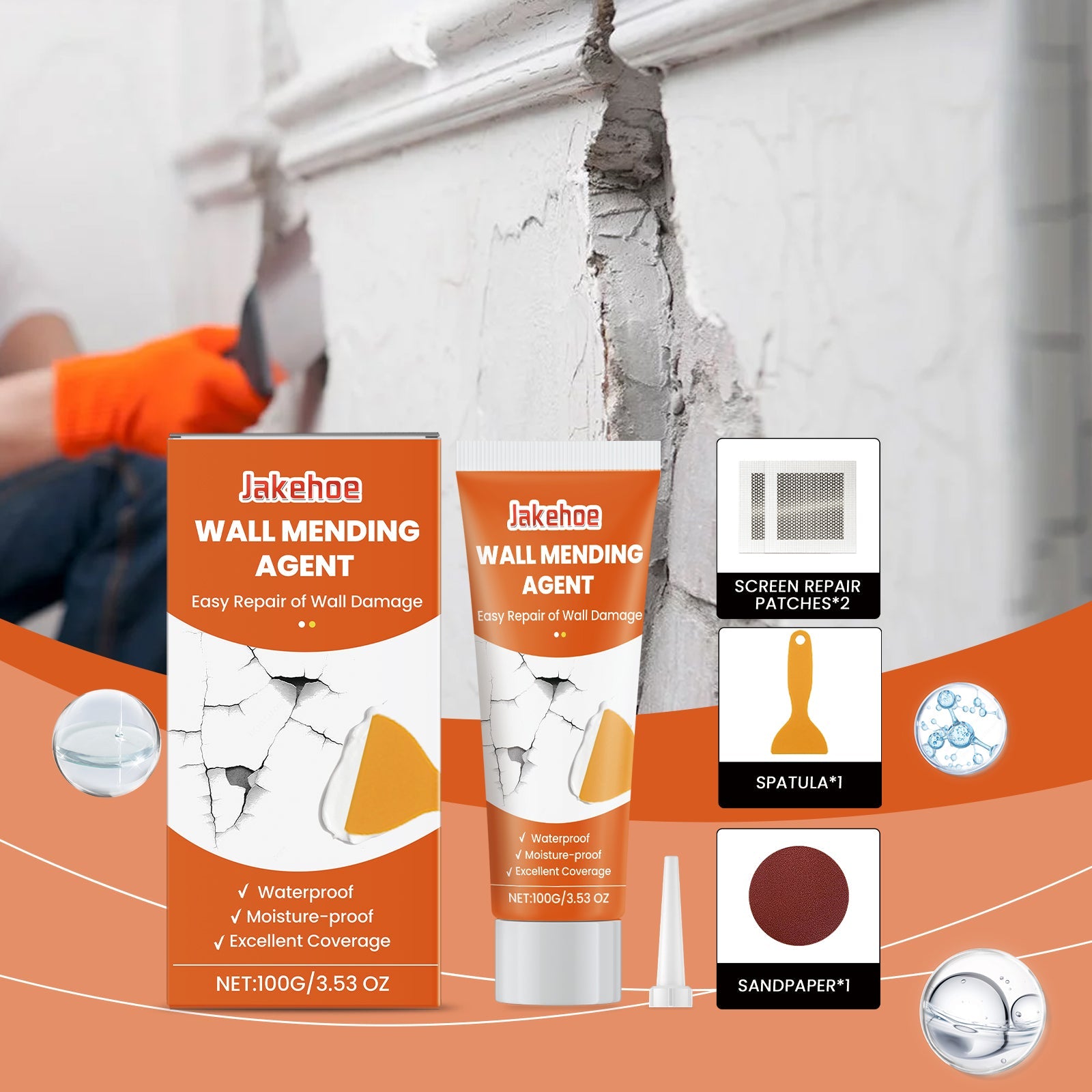 Wall Repair Kit Wall Hole Peeling Repair Wall Paste Cracked Nail Eye Wall Repair