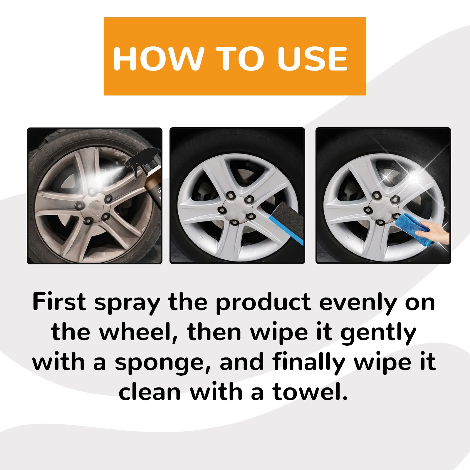 Non-Acid Wheel Cleaner, Wheel Hub Renovation Cleaning And Polishing Maintenance Multi-Functional Cleaning Agent