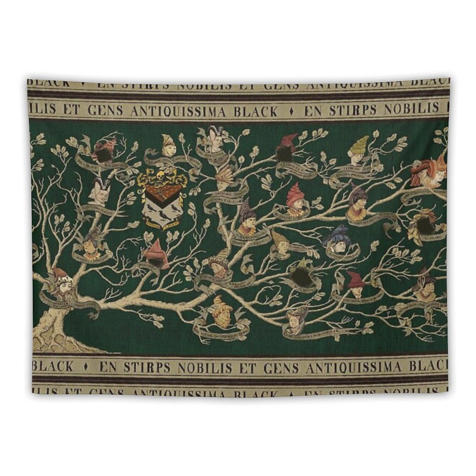 Noble House of Black Family Tree Tapestry