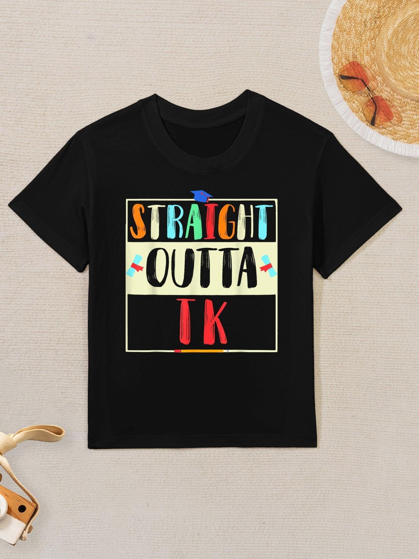 Straight Outta TK Graduate TK Graduation Transitional Kinder Kids T-Shirt