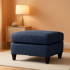 Blue Rectangular Ottoman Upholstered Modern Living Room