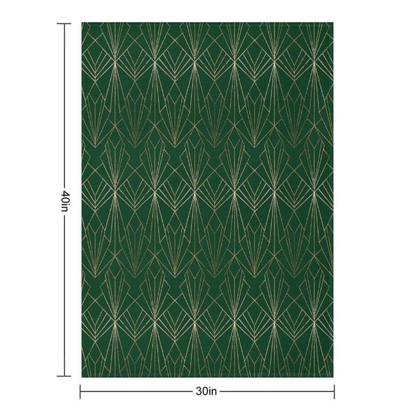 Art Deco in Emerald Green Throw Blanket