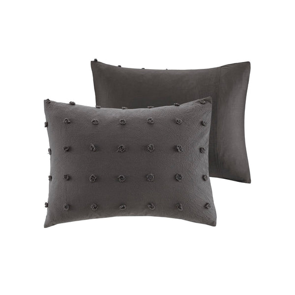 Brooklyn Cotton Jacquard Comforter Set with Euro Shams and Throw Pillows - Gifts for You 'n Me