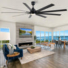 84 In Super Large Black Ceiling Fan with Remote Control - Black