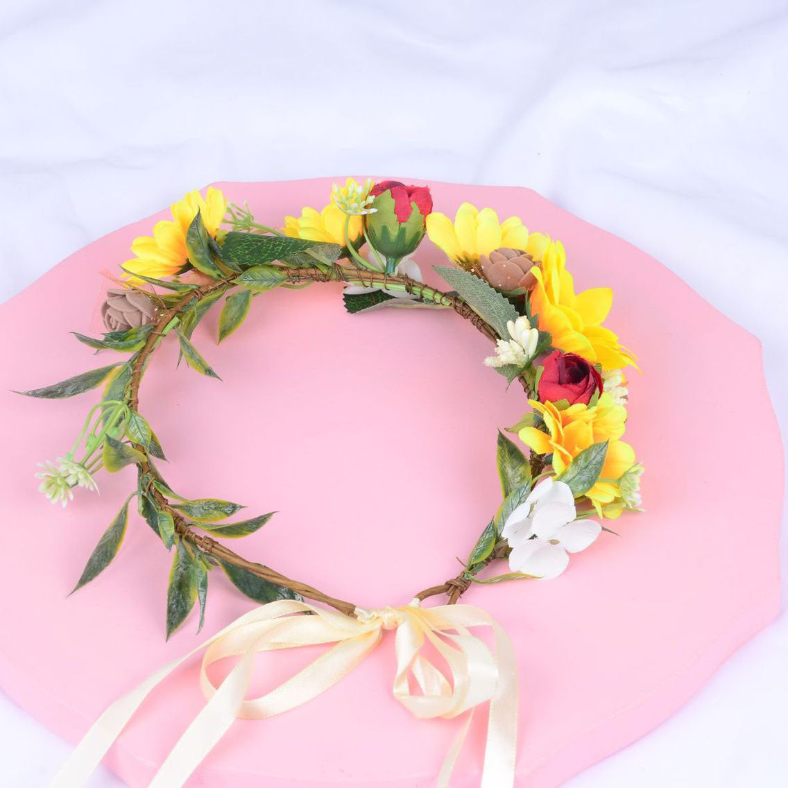Korean style flower garland headwear sunflower children's performance scenic area decoration headwear hair accessories sunflower