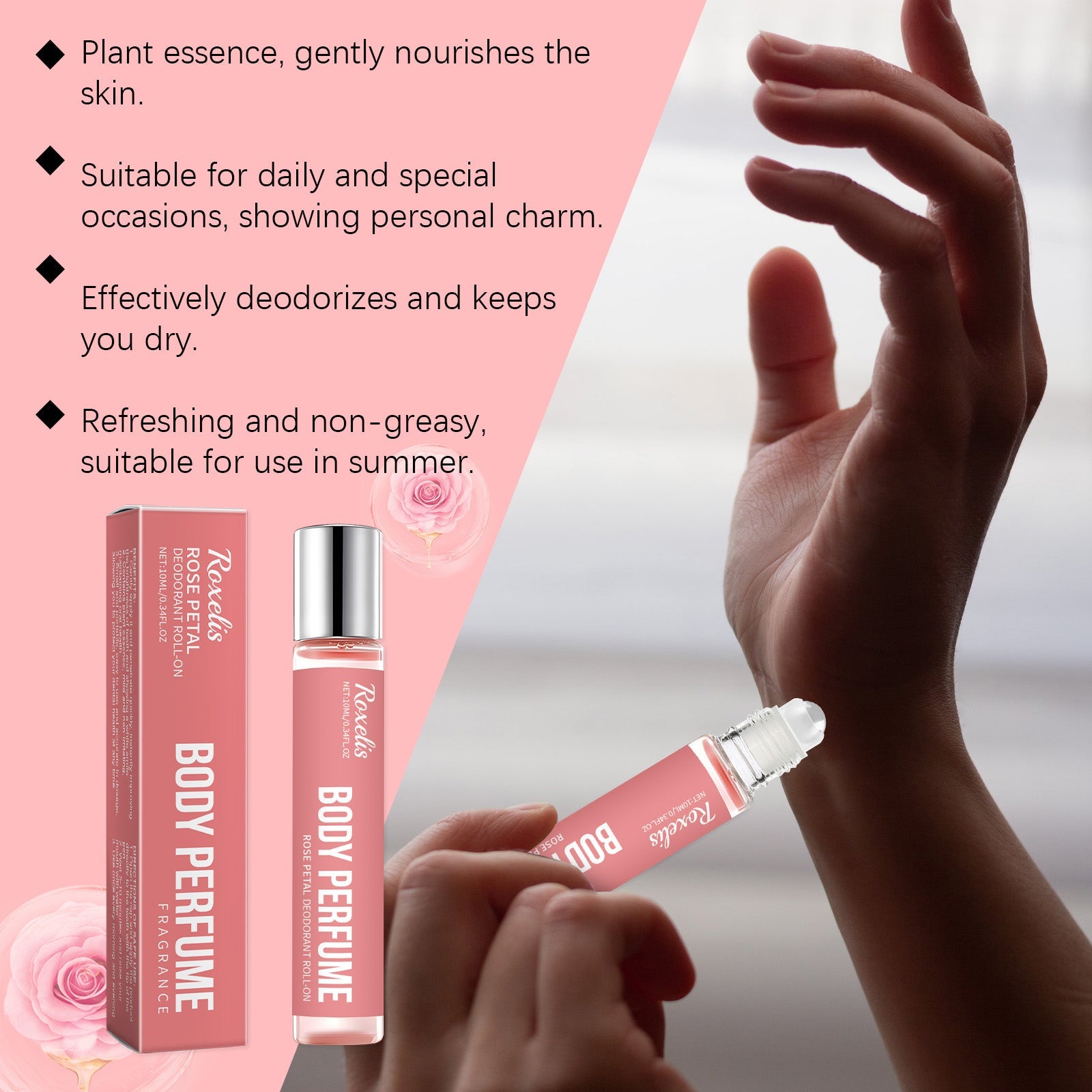 Rose Body Ball Perfume Fresh Natural Fragrance Bloom Charm Fragrance Light Touch Ball Perfume
