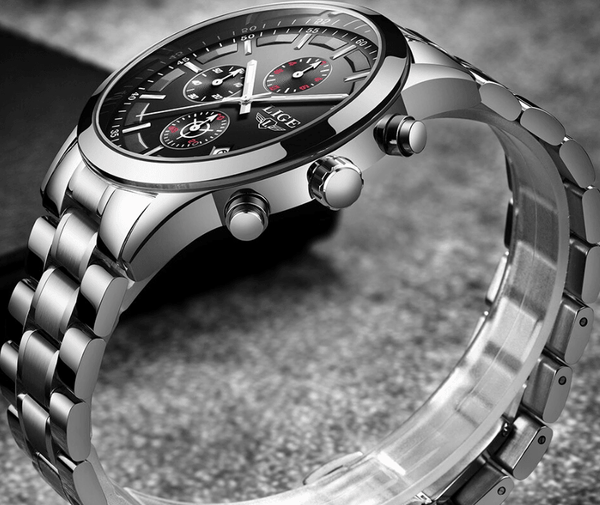 Men's Waterproof  Watch With Chronometers And Date Display Unique Design Perfect Gift