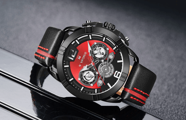 Waterproof  Quartz  Man Leather Sport Wrist Watch  Luxury Unique Design Perfect Gift