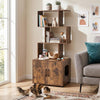 56 Inch Tall Cat Litter Box Enclosure with Storage-Rustic Brown