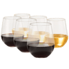 European Style Unbreakable Elegant Acrylic Stemless Wine Glasses 15 oz | Set of 6 | 100% Tritan Shatterproof BPA-free Reusable Plastic Glassware, Perfect For Homes & Bars | Dishwasher-Safe, Clear