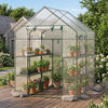 56 x 56 x 77 Inch Walk-in Greenhouse with Observation Windows-White