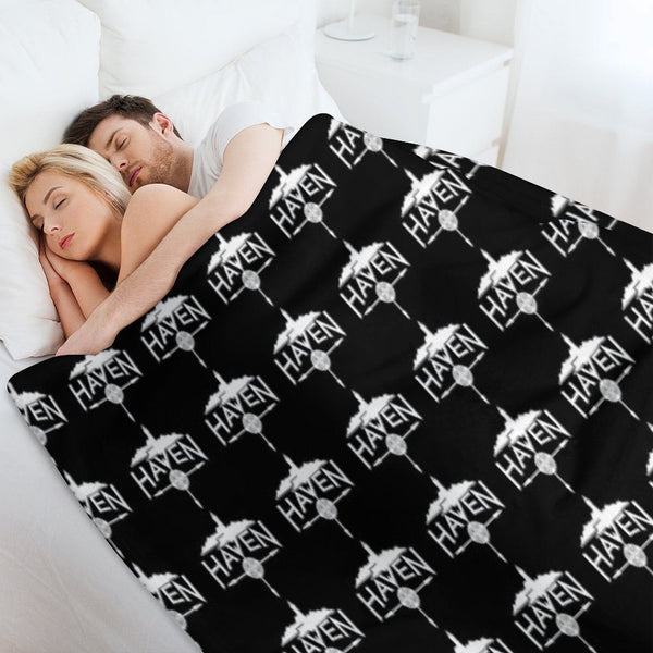 Haven White Logo Wrinkle-free Throw Blanket