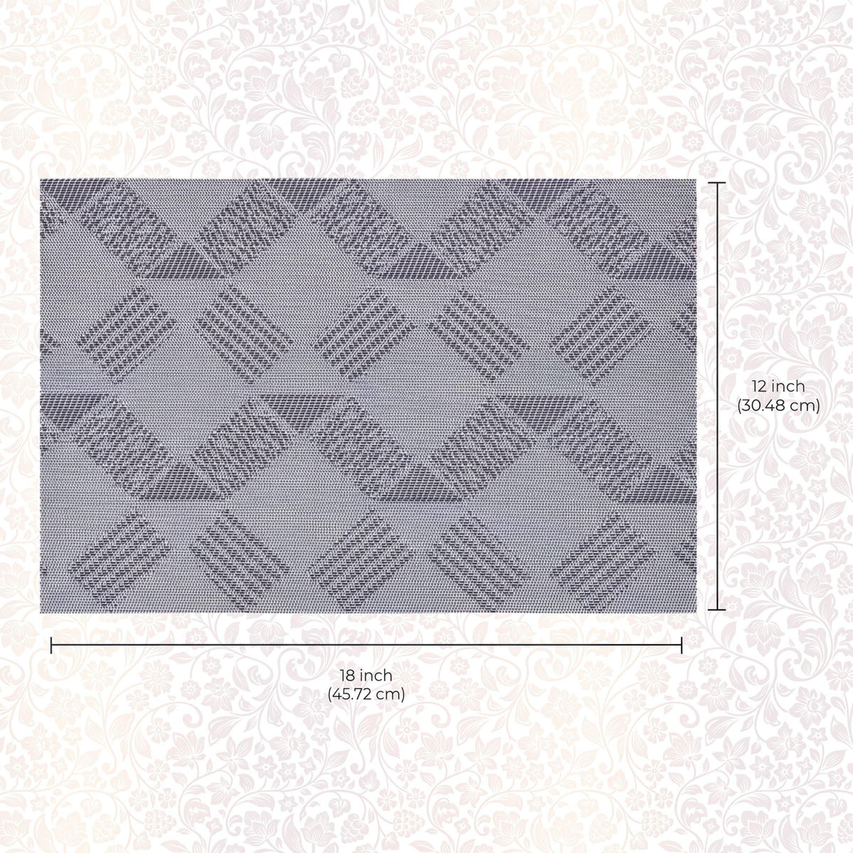 PVC Placemats – Non Slip Table Protectors for Dining Table, Gray & Silver
