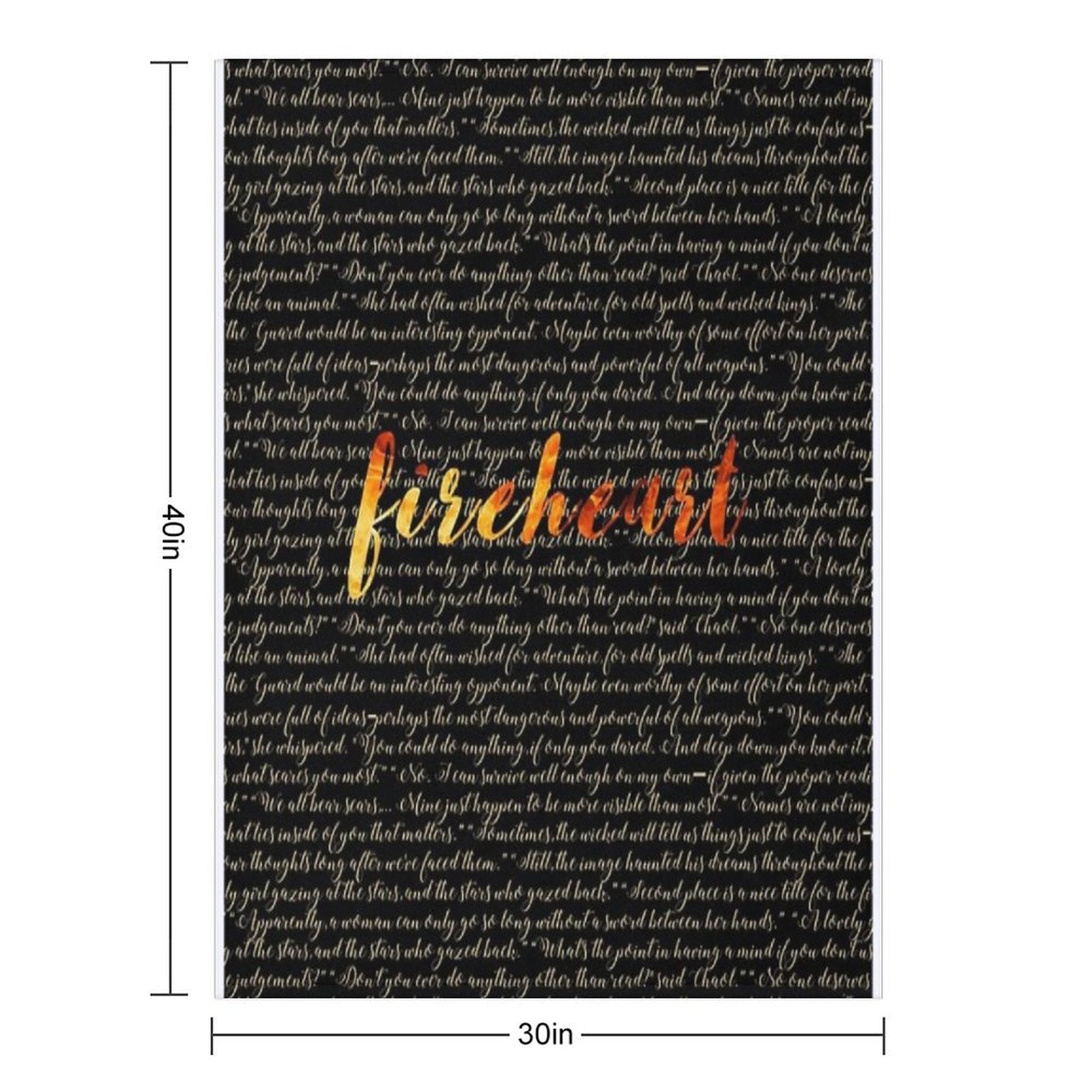 Fireheart Quoted Design Gift-ready Throw Blanket