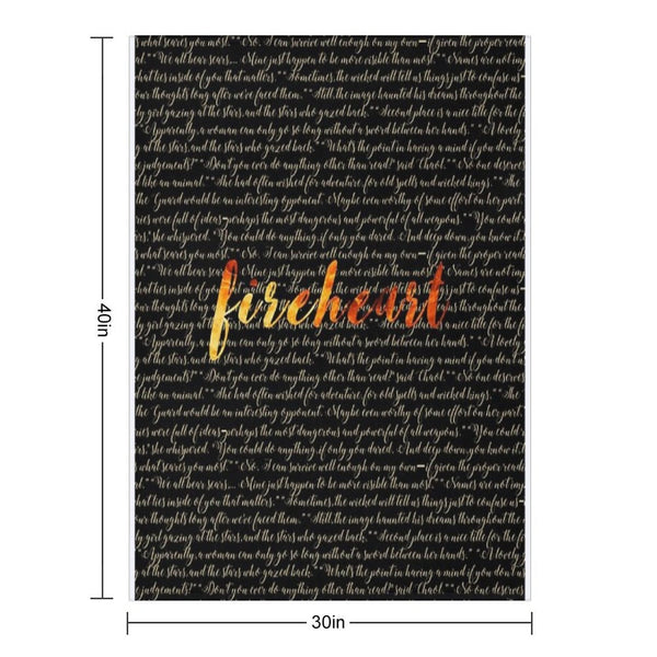 Fireheart Quoted Design Gift-ready Throw Blanket