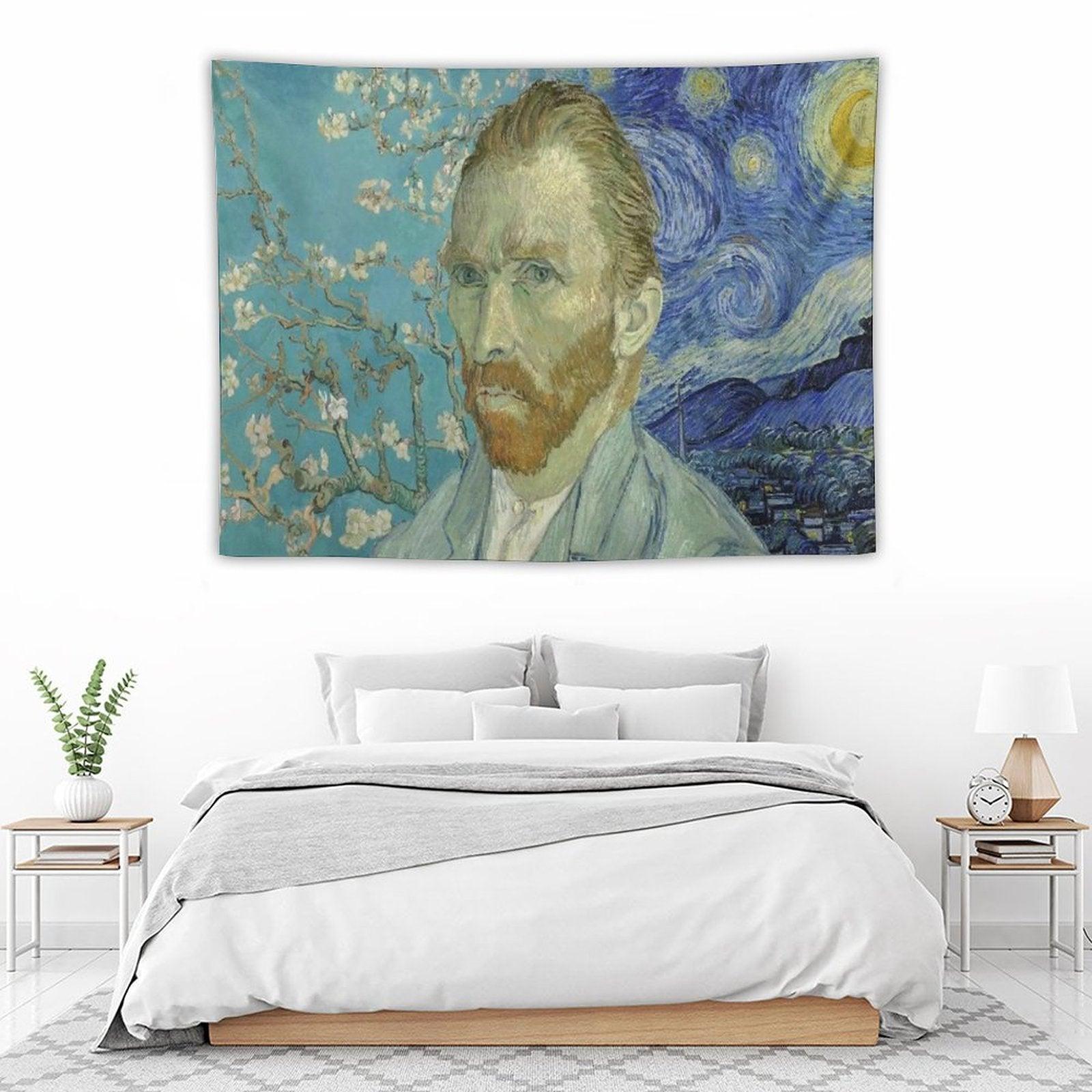 Van Gogh with Stary Night & Almond Blossoms Tapestry