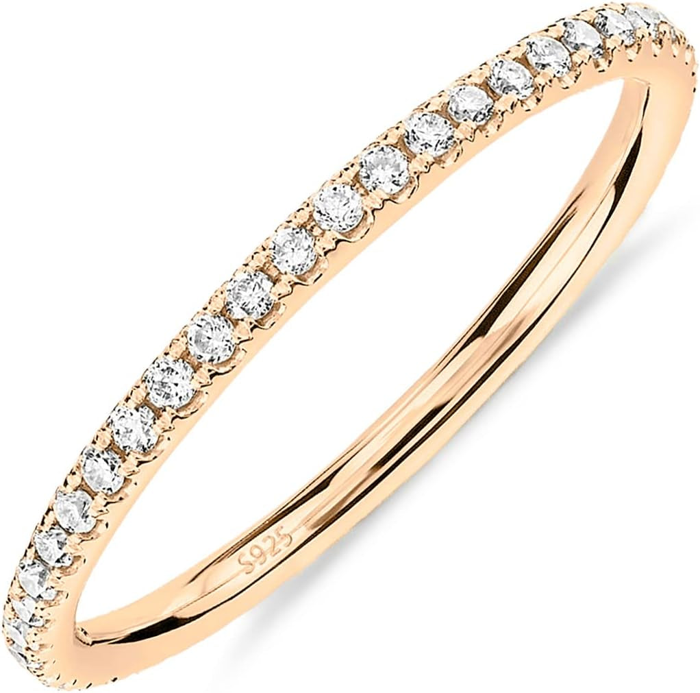 Sterling Silver Eternity Ring - 14K Gold Plated GOODSPHORIA.COM