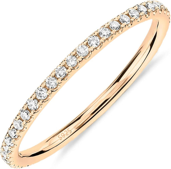 Sterling Silver Eternity Ring - 14K Gold Plated GOODSPHORIA.COM