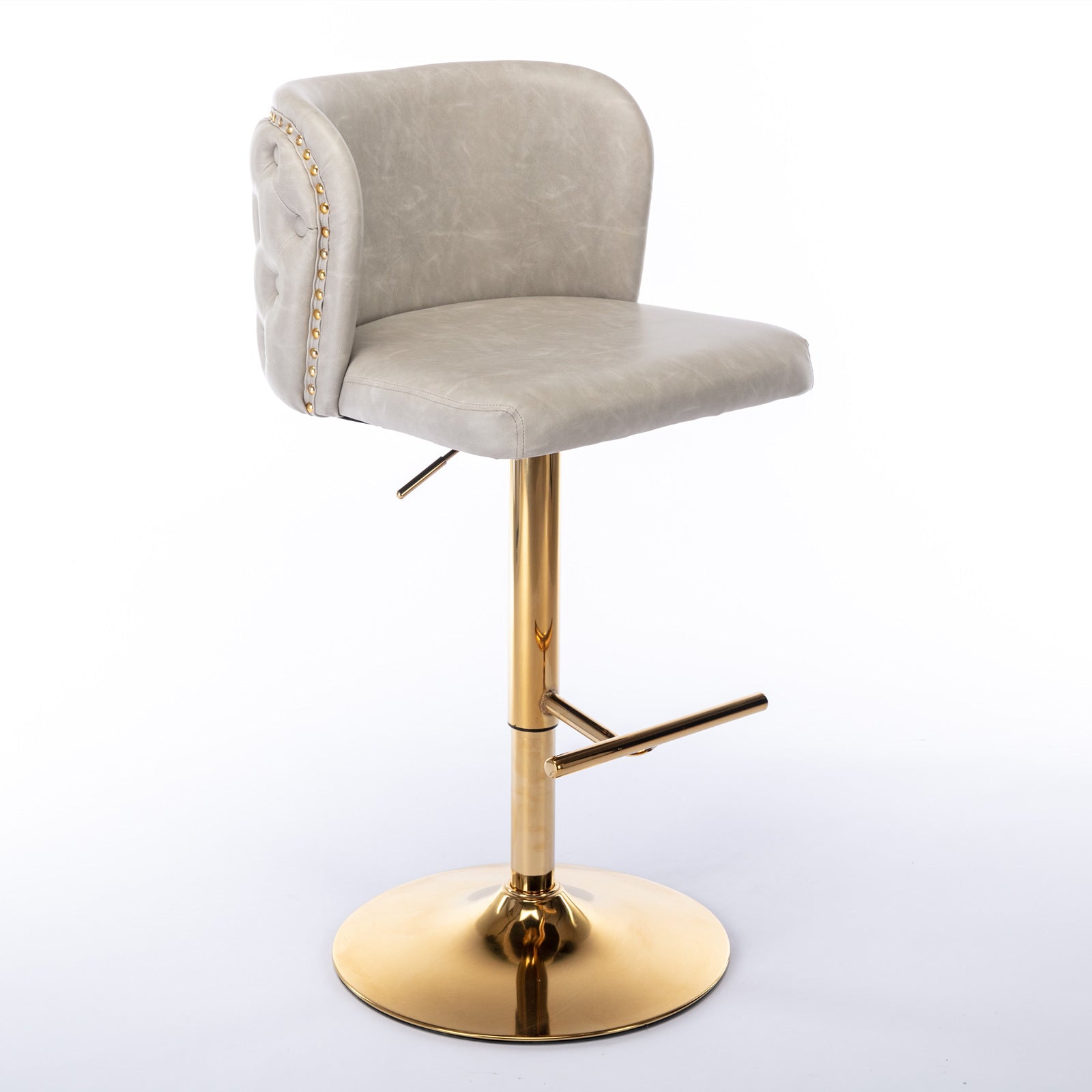Furniture, Swivel Barstools Adjusatble Seat Height, Modern PU Upholstered Bar Stools