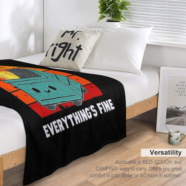 It's Fine, I'm Fine, Everything's Fine Dumpster Fire Quick-dry Throw Blanket