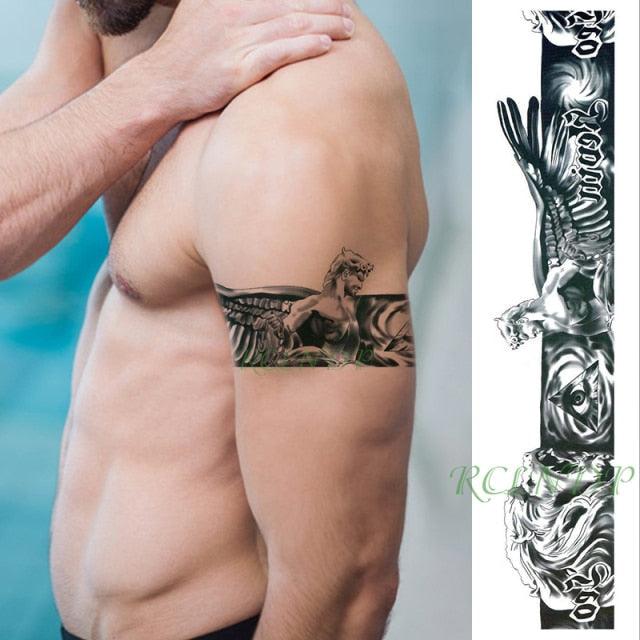 57 Sheets Temporary Tattoo Stickers Set Waterproof Temporary Tattoo Waist Arm Modern Stylish Big Black Tattoos For Womens Mens