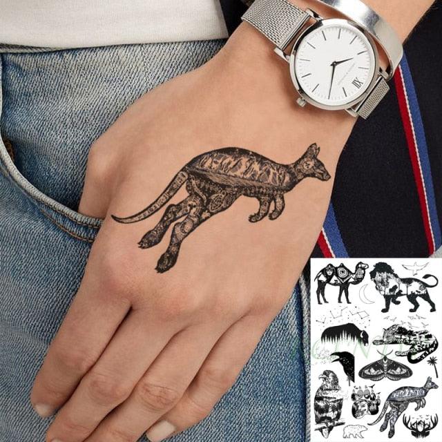 57 Sheets Temporary Tattoo Stickers Set Waterproof Temporary Tattoo Waist Arm Modern Stylish Big Black Tattoos For Womens Mens