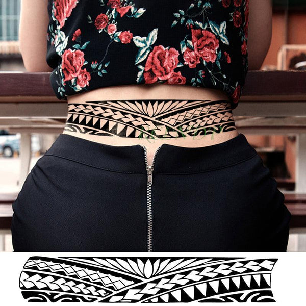 57 Sheets Temporary Tattoo Stickers Set Waterproof Temporary Tattoo Waist Arm Modern Stylish Big Black Tattoos For Womens Mens
