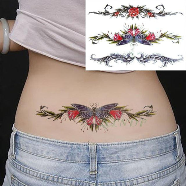 57 Sheets Temporary Tattoo Stickers Set Waterproof Temporary Tattoo Waist Arm Modern Stylish Big Black Tattoos For Womens Mens
