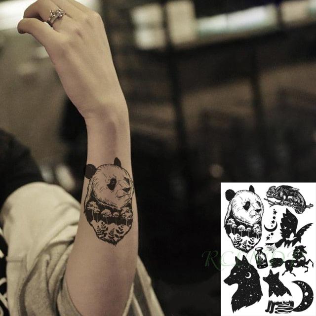 57 Sheets Temporary Tattoo Stickers Set Waterproof Temporary Tattoo Waist Arm Modern Stylish Big Black Tattoos For Womens Mens