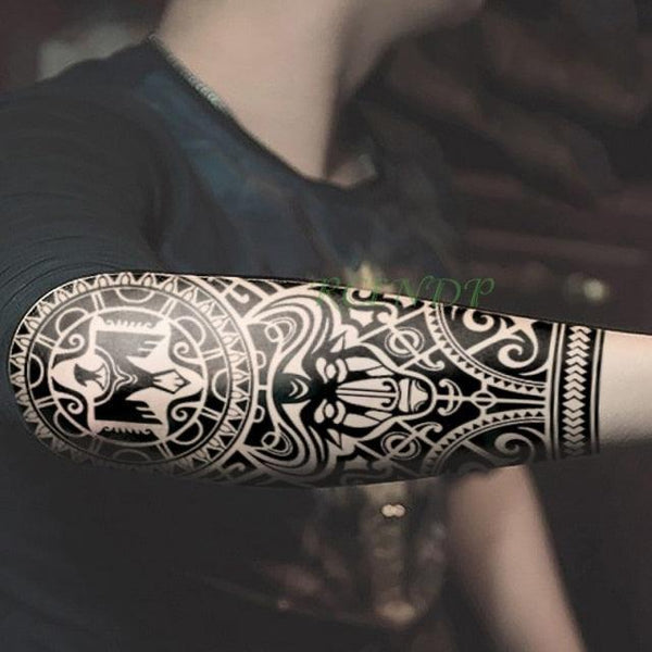 57 Sheets Temporary Tattoo Stickers Set Waterproof Temporary Tattoo Waist Arm Modern Stylish Big Black Tattoos For Womens Mens