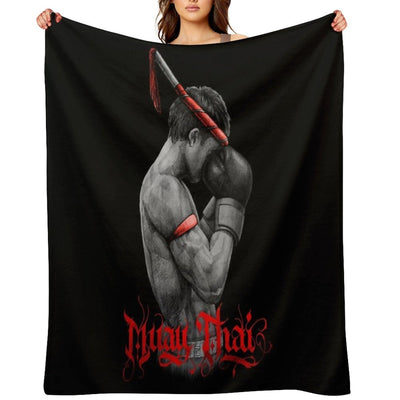 Muay Thai Boxing Fighter Anti-pilling Throw Blanket