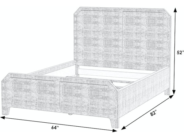 Bar Harbor Queen Raffia Panel Bed in Natural