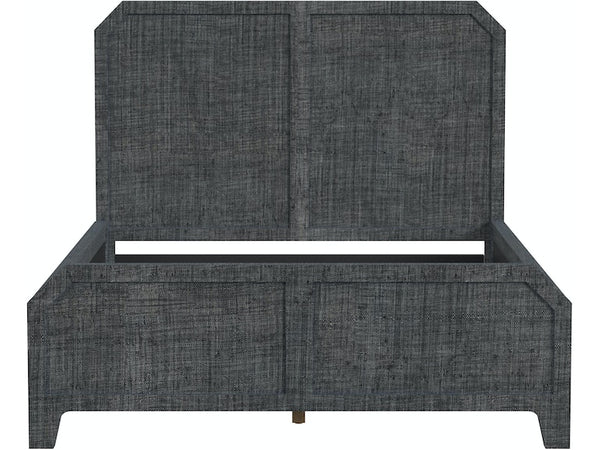 Bar Harbor Queen Raffia Panel Bed in Gray