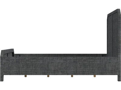 Bar Harbor Queen Raffia Panel Bed in Gray