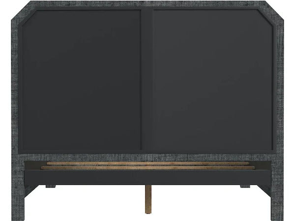 Bar Harbor Queen Raffia Panel Bed in Gray - Gifts for You 'n Me